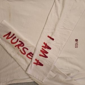 Figs long sleeve white underscrub shirt NWT